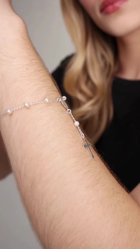 Pulseira Terço Pérolas