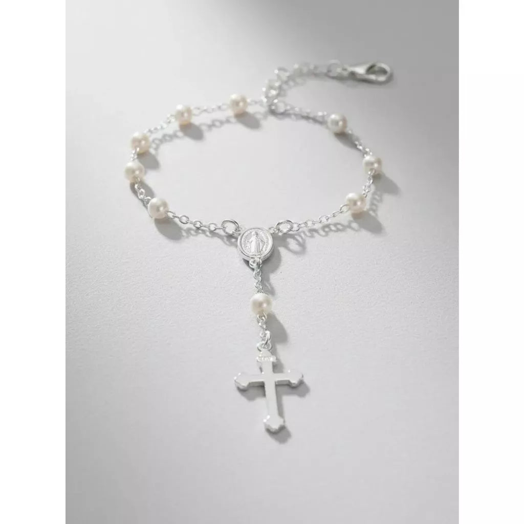 Pulseira Terço Pérolas