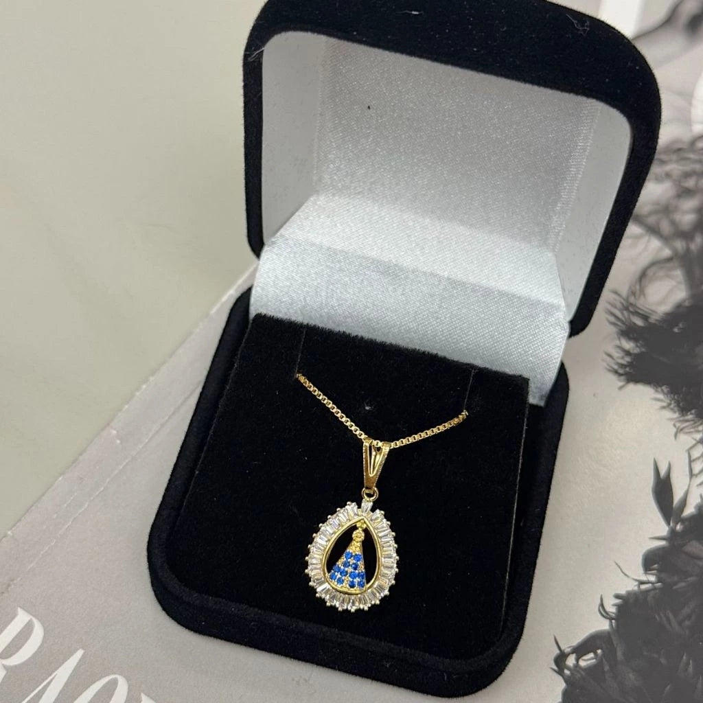 Colar Aparecida Gota de Cristal