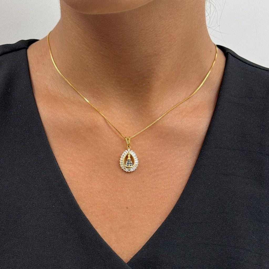 Colar Aparecida Gota de Cristal