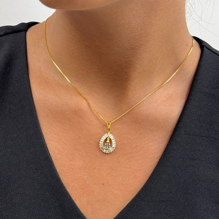 Colar Aparecida Gota de Cristal